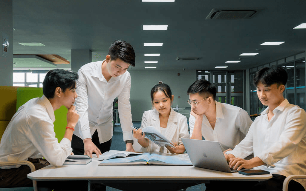 Students collaborating